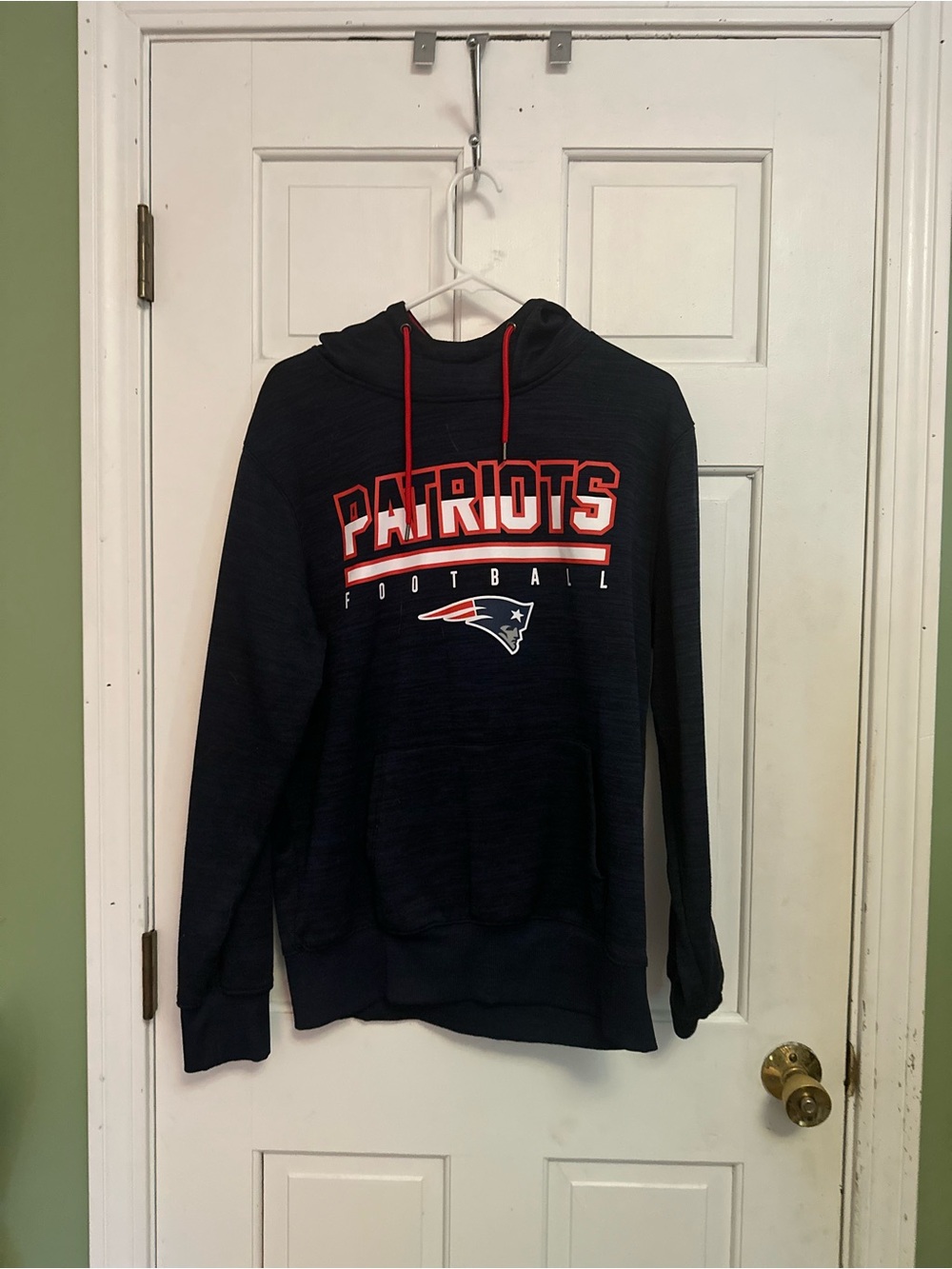 NFL Patriots Navy Hoodie with Red and White Logo
